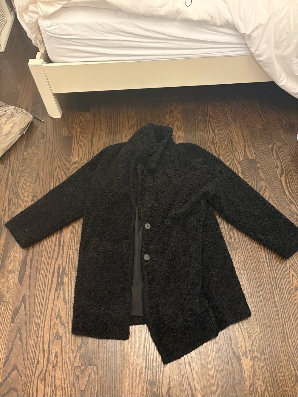 Zara Black Faux Shearling Coat